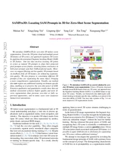 SAMPro3D: Locating SAM Prompts in 3D for Zero-Shot Instance Segmentation