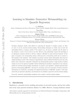Learning to Simulate: Generative Metamodeling via Quantile Regression