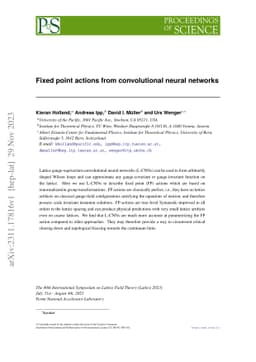 Fixed point actions from convolutional neural networks