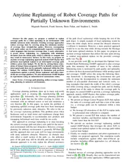 Anytime Replanning of Robot Coverage Paths for Partially Unknown
  Environments