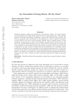 Are Ensembles Getting Better all the Time?