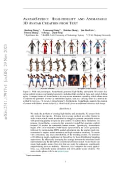 AvatarStudio: High-fidelity and Animatable 3D Avatar Creation from Text