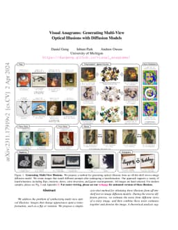 Visual Anagrams: Generating Multi-View Optical Illusions with Diffusion
  Models