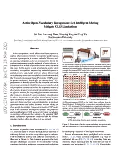 Active Open-Vocabulary Recognition: Let Intelligent Moving Mitigate CLIP
  Limitations