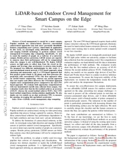 LiDAR-based Outdoor Crowd Management for Smart Campus on the Edge