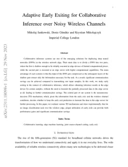 Adaptive Early Exiting for Collaborative Inference over Noisy Wireless
  Channels