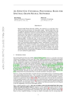 An Effective Universal Polynomial Basis for Spectral Graph Neural
  Networks