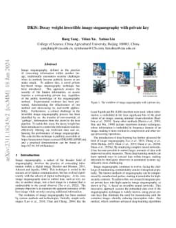 DKiS: Decay weight invertible image steganography with private key