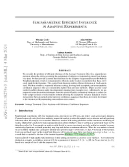 Semiparametric Efficient Inference in Adaptive Experiments