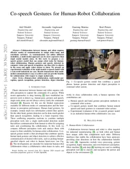 Co-speech gestures for human-robot collaboration