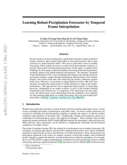 Learning Robust Precipitation Forecaster by Temporal Frame Interpolation