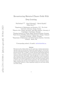 Reconstructing Historical Climate Fields With Deep Learning