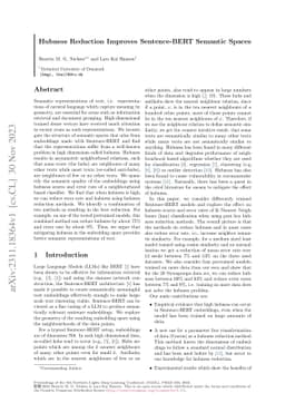 Hubness Reduction Improves Sentence-BERT Semantic Spaces