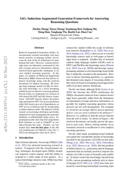 IAG: Induction-Augmented Generation Framework for Answering Reasoning
  Questions