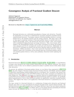 Convergence Analysis of Fractional Gradient Descent
