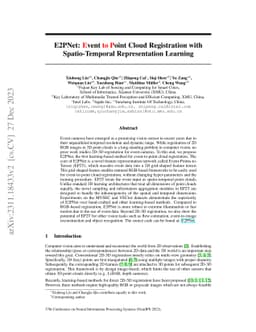 E2PNet: Event to Point Cloud Registration with Spatio-Temporal
  Representation Learning