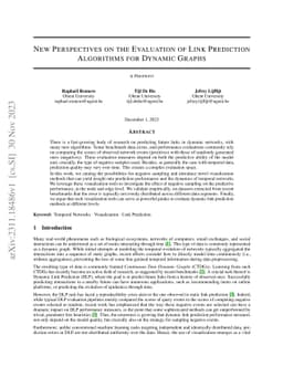 New Perspectives on the Evaluation of Link Prediction Algorithms for
  Dynamic Graphs