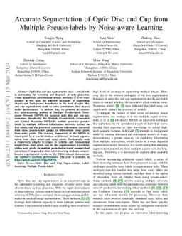 Accurate Segmentation of Optic Disc And Cup from Multiple Pseudo-labels
  by Noise-aware Learning