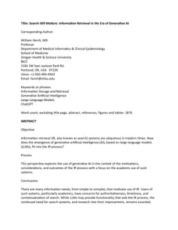 Search Still Matters: Information Retrieval in the Era of Generative AI