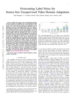 Overcoming Label Noise for Source-free Unsupervised Video Domain
  Adaptation