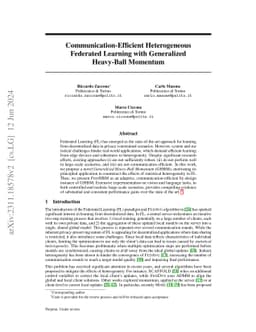 Communication-Efficient Heterogeneous Federated Learning with
  Generalized Heavy-Ball Momentum