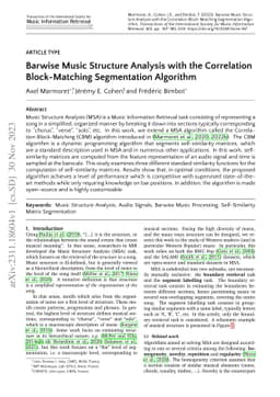 Barwise Music Structure Analysis with the Correlation Block-Matching
  Segmentation Algorithm