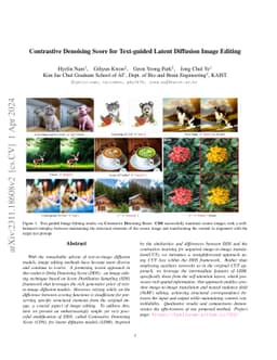 Contrastive Denoising Score for Text-guided Latent Diffusion Image
  Editing