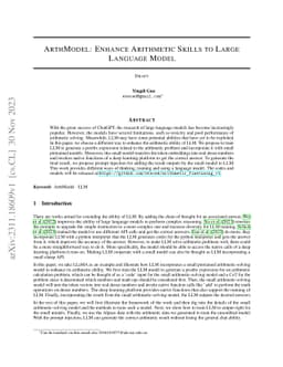 ArthModel: Enhance Arithmetic Skills to Large Language Model