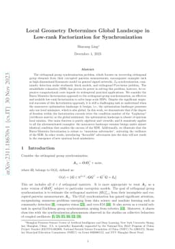 Local Geometry Determines Global Landscape in Low-rank Factorization for
  Synchronization