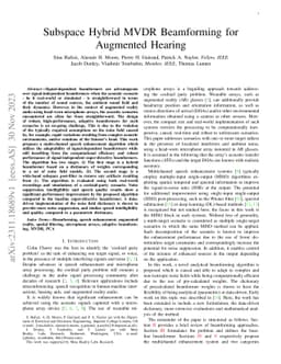 Subspace Hybrid MVDR Beamforming for Augmented Hearing