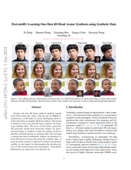 Portrait4D: Learning One-Shot 4D Head Avatar Synthesis using Synthetic
  Data