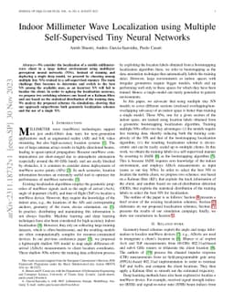 Indoor Millimeter Wave Localization using Multiple Self-Supervised Tiny
  Neural Networks