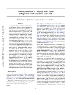 Exposing Limitations of Language Model Agents in Sequential-Task Compositions on the Web