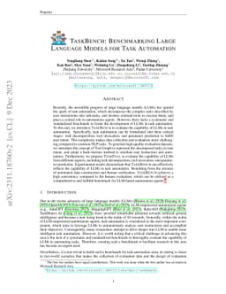 TaskBench: Benchmarking Large Language Models for Task Automation