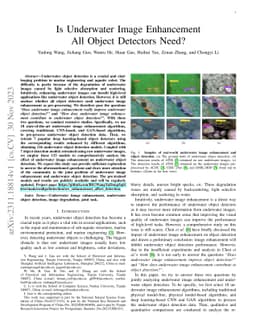 Is Underwater Image Enhancement All Object Detectors Need?