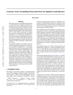 Geometry-Aware Normalizing Wasserstein Flows for Optimal Causal
  Inference