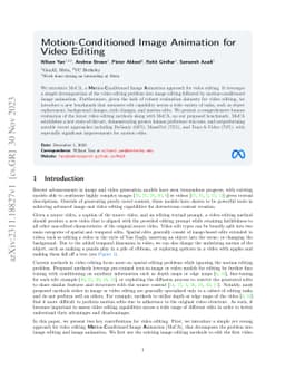 Motion-Conditioned Image Animation for Video Editing