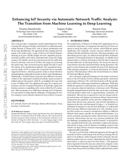 Enhancing IoT Security via Automatic Network Traffic Analysis: The
  Transition from Machine Learning to Deep Learning