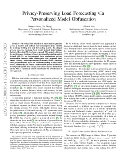 Privacy-Preserving Load Forecasting via Personalized Model Obfuscation