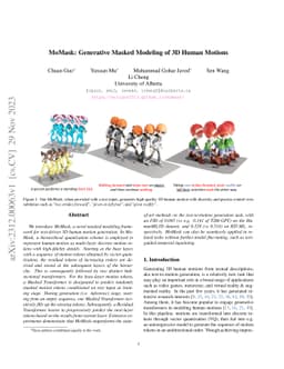 MoMask: Generative Masked Modeling of 3D Human Motions