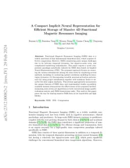 A Compact Implicit Neural Representation for Efficient Storage of
  Massive 4D Functional Magnetic Resonance Imaging