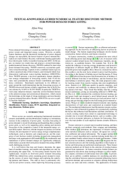 Textual-Knowledge-Guided Numerical Feature Discovery Method for Power
  Demand Forecasting