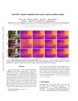 SparseDC: Depth Completion from sparse and non-uniform inputs