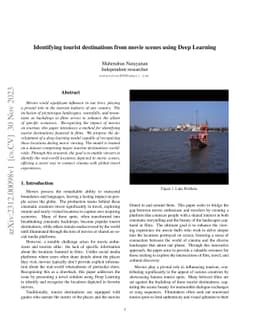 Identifying tourist destinations from movie scenes using Deep Learning