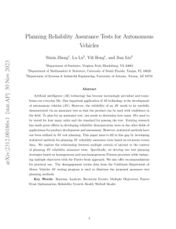 Planning Reliability Assurance Tests for Autonomous Vehicles