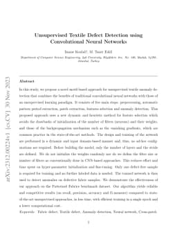 Unsupervised textile defect detection using convolutional neural
  networks