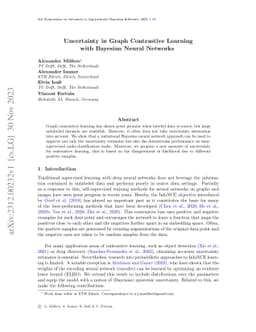 Uncertainty in Graph Contrastive Learning with Bayesian Neural Networks