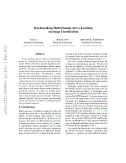 Benchmarking Multi-Domain Active Learning on Image Classification