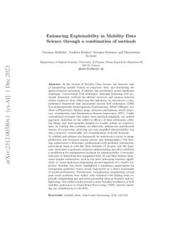 Enhancing Explainability in Mobility Data Science through a combination
  of methods