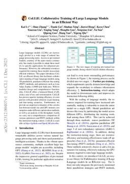 CoLLiE: Collaborative Training of Large Language Models in an Efficient
  Way